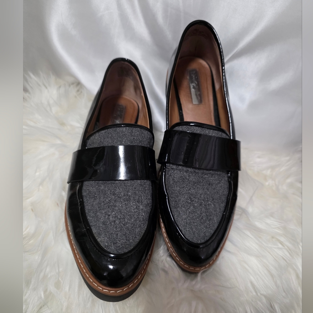 Halogen Black and Gray Leather & Wool Loafers - Picture 2 of 7